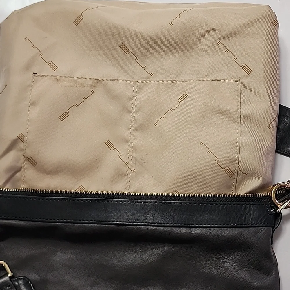 Innue Made in Italy Brown Two Tone Leather‎ Crossbody Bag